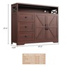 Farmhouse Buffet Cabinet with Drawers & Open Shelf, Sideboard with Storage - 2 of 4