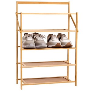 The Lakeside Collection 5 Tier Foldable Wood Shoe Rack - 1 of 4