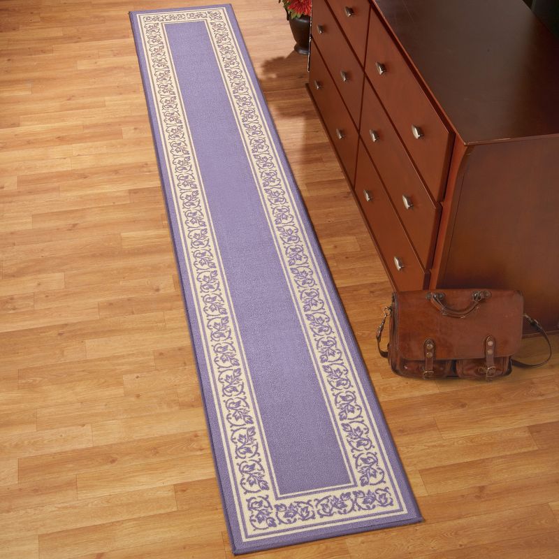 Collections Etc Extra Long Floral Skid-Resistant  Border Rug, 2 of 4