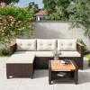 Heynemo 4-Seat Patio Furniture Set, All-Weather PE Rattan Outdoor Sectional with Storage Table, L Shape Outdoor Couch with Cushions - 2 of 4