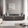 87.4'' Velvet 3-Seater Modular Loveseat Sofa with Metal Base Legs and 2 Pillows - 2 of 4
