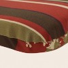 Outdoor Reversible Rounded Corners Chair Cushion - Brown/Red Floral/Stripe - Pillow Perfect - image 3 of 4