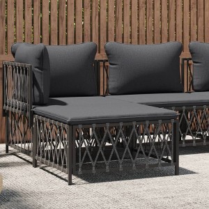 vidaXL Patio Footstool with Cushion Anthracite Woven Fabric - 1 of 4