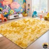 Tie-Dyed Yellow Area Rug with 4 Reusable Stickers, Soft Shaggy Non-Slip Mat for Home Decor - 2 of 4