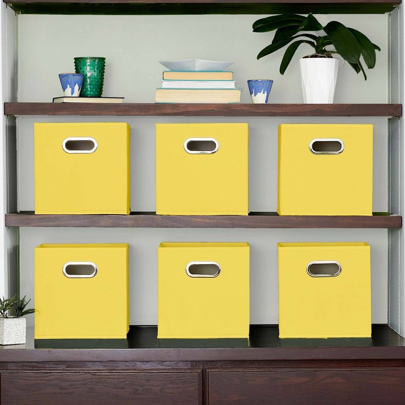 Household Essentials 11&#34; Set of 6 Storage Bins Golden Yellow, 3 of 6