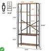 Modern Bookcase, 5-Tier Brown Woodgrain, Open Display Shelves with Metal Accents - 3 of 4