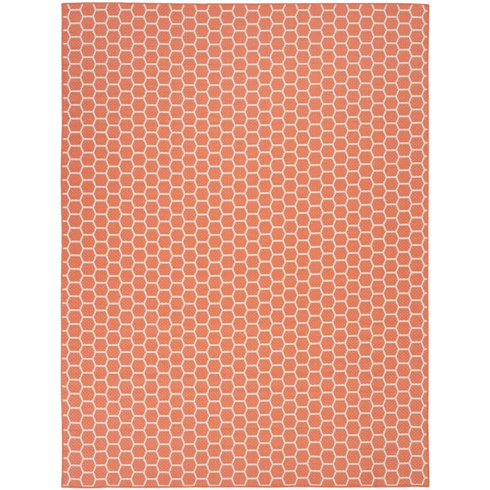 Photos - Area Rug Nourison 9'x12' Reversible Basics Woven Indoor/Outdoor  Coral Oran 