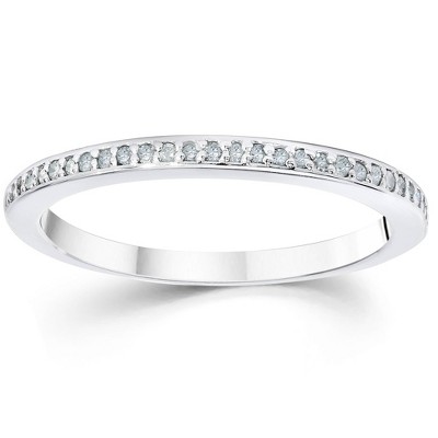 Pompeii3 1/10ct Pave Diamond Wedding Ring 14K White Gold