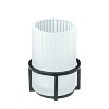 LunaLulinlk Ribbed Glass and Metal Toothbrush Holder, White - 4 of 4