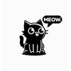 Black Chibi Cat Youth Crew Neck Short Sleeve Tee - 2 of 2