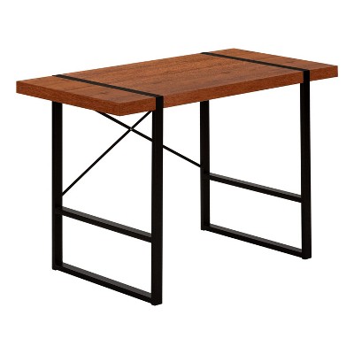 Monarch Specialties Computer Desk Home Office Laptop 48InchL Work Metal Laminate Brown Black Contemporary Modern
