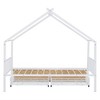 Metal House Platform Bed With Roof Frame, Under Bed Drawers Storage Unit, Sturdy Slats Supports, No Box Spring Needed, Kid Bedroom Furniture - 4 of 4