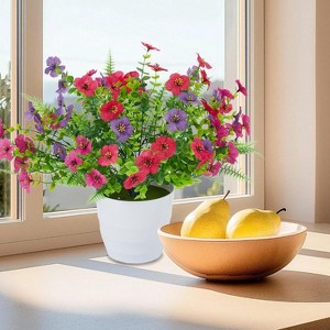 Outdoors 30 Bundles Silk Artificial Flowers with Ferns, UV-Resistant Faux Plant, Spring Summer Decor for Planter Porch Patio Yard - 1 of 4