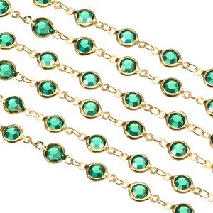Unique Bargains Brass Bulk Smooth Decoration Rhinestone Chain for Jewelry Making DIY - 1 of 4