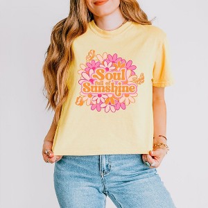 Simply Sage Market Women's Soul Full Of Sunshine Short Sleeve Relaxed Fit Cropped Tee - 1 of 2
