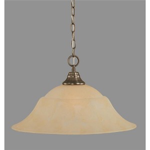 Toltec Lighting Any 1 - Light Pendant in  Brushed Nickel with 20" Amber Marble Shade - 1 of 1