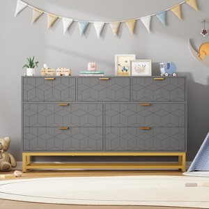 2/3/4/5/6/7 Drawer Dresser for Bedroom, Large Dresser with Metal Legs, Modern Chest Organizer with Wide Storage, for Living Room, Entryway, Hallway - 1 of 4