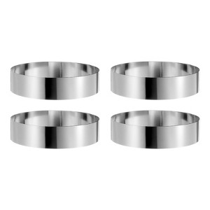 Unique Bargains Stainless Steel Seamless Nonstick Mirror Coating Round Cake Ring 4 Pcs - 1 of 4