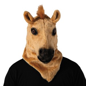 Morris Costumes Adult Brown Horse Moving Mouth Overhead Halloween Costume Mask - Brown One Size Fits Most - 1 of 4