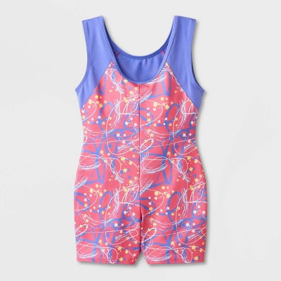 Girls' Gymnastics 'Scribbles' Pull-On Leotard - Cat & Jack™ Periwinkle Blue  XS