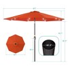 Sonkuki Patio 9FT LED Market Umbrellas With Solar Lights, Table Umbrella for Patio and Outdoor With Tilt Button for Deck and Pool - 3 of 4
