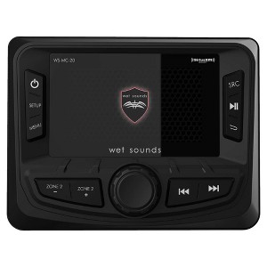 Wet Sounds WS-MC-20 2-Zone Media Center With Bluetooth, AM/FM/Weather Band, USB, 3" Color Display - 1 of 2