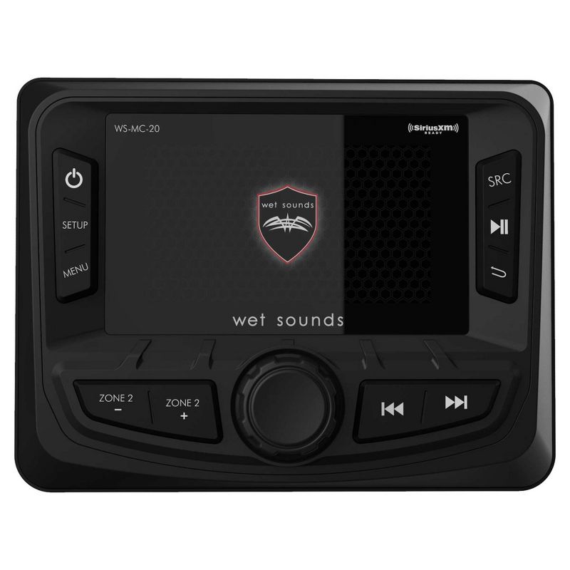 Wet Sounds WS-MC-20 2-Zone Media Center With Bluetooth, AM/FM/Weather Band, USB, 3" Color Display, 1 of 3