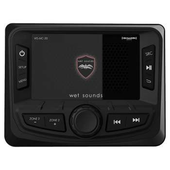 Wet Sounds WS-MC-20 2-Zone Media Center With Bluetooth, AM/FM/Weather Band, USB, 3" Color Display