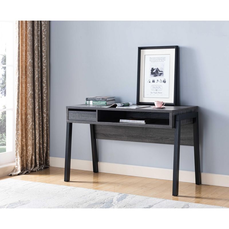 FC Design Home Office Writing Desk 47.25"W Laptop Table with Built-in Outlet and USB Ports, 2 of 5
