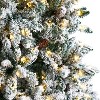 8ft. Flocked Fir Artificial Christmas Tree with Pine Cones & 500 Clear Warm LED Lights – Snowy Winter Wonderland X-Mas Tree - 4 of 4