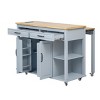 Rolling Kitchen Island With Extendable Table And Power Outlet,Kitchen Island Cart With Internal Storage Rack,2 Drawers And 2 Cabinet -Maison Boucle - 4 of 4