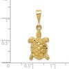 Black Bow Jewelry 14k Yellow Gold 2D Turtle Pendant - 4 of 4