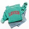 Lover Varsity Arched Distressed - Women's Garment Dyed Graphic Sweatshirt - 2 of 4