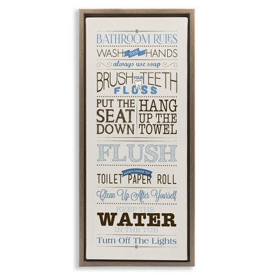 Stupell Industries Bathroom Rules Vintage List, 11" x 25"
