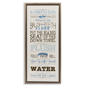 Stupell Industries Bathroom Rules Vintage List, 11" x 25" - 1 of 4