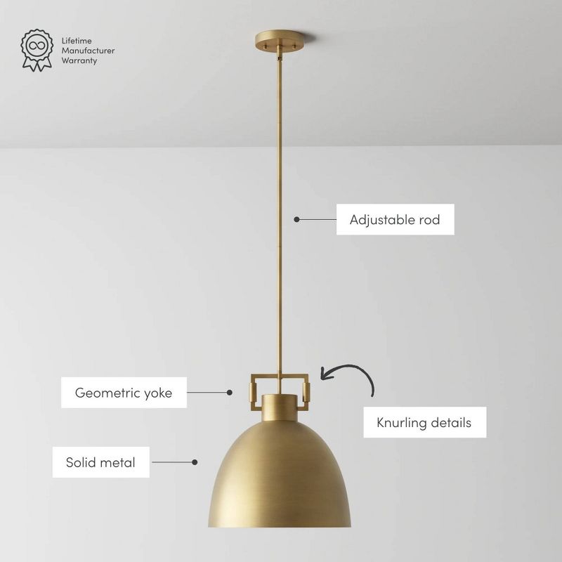 Leigh Brass Dome Shade Pendant Ceiling Light - Nathan James, 4 of 8