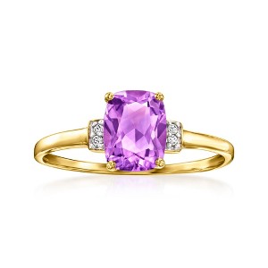 Ross-Simons 1.30 Carat Amethyst Ring With White Topaz in 10kt Yellow Gold - 1 of 4