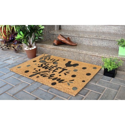 Farm Sweet Farm Multi-Color Coir Outdoor Doormat