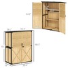 Wood Storage Shed, Outdoor Garden Shed with Asphalt Roof, 2 Shelves, Lockable Doors and Adjustable Feet - 3 of 4