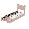 Vynxaria Twin Size Upholstered Platform Bed with Adorable Bear Ears Headboard for Kids - 3 of 4