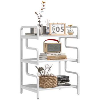 HOMCOM 3-Tier Storage Shelf, Metal Shelves for Storage for Home Office, Living Room, Industrial Printer Table