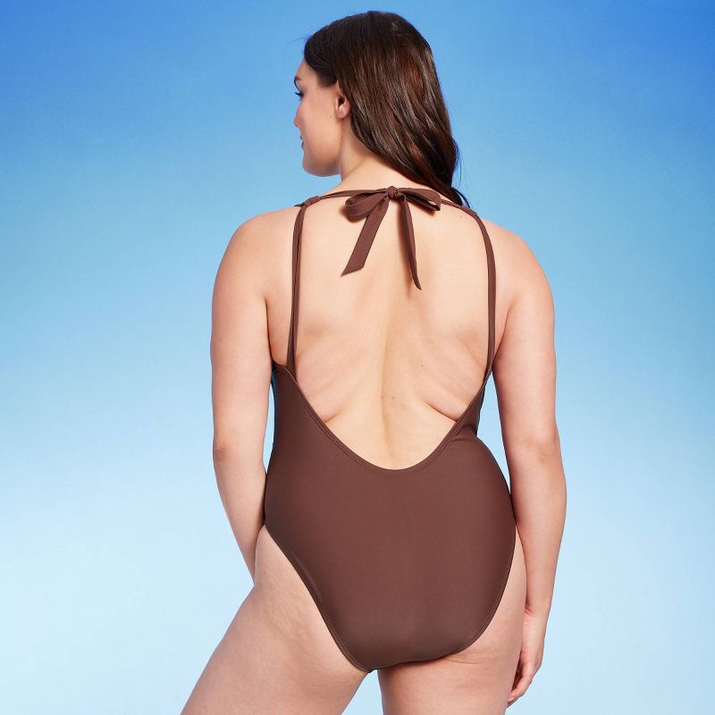 Women's Twist-Front Plunge One Piece Swimsuit - Shade & Shore™, 6 of 11