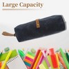 Unique Bargains Pencil Case Waxed Style with Large Capacity for Office Supplies 1 Pc - 3 of 4