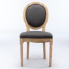 DOMETOUR French Style Linen Dining Chair Solid Wood Frame Chair Set of 2 - 4 of 4