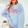 Oh Hey Galentine Hearts - Women's Lightweight Garment Dyed Sweatshirt - 2 of 3