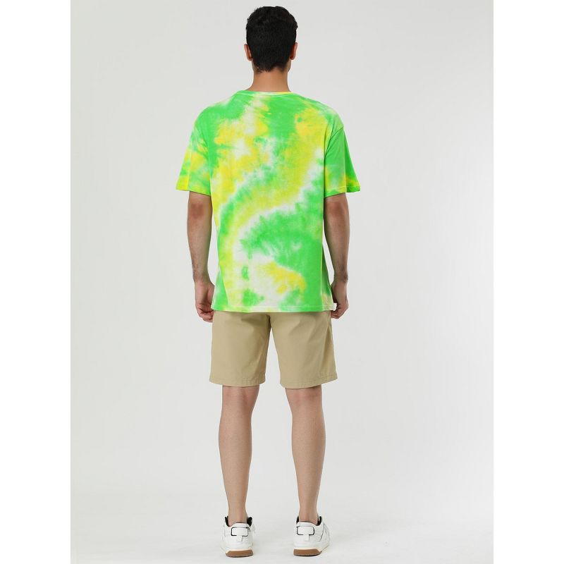 Lars Amadeus Men's Summer Tie Dye Tee Short Sleeves Hip Hop Printed T-Shirt, 5 of 7