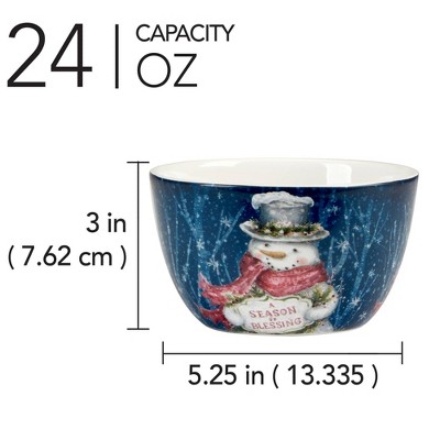 Certified International Set of 4 24oz Snowman Greetings Ice Cream Bowls, 3 of 4