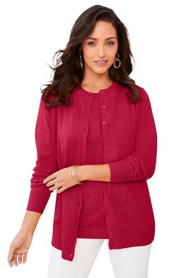 Jessica London Women's Plus Size Fine Gauge Cardigan