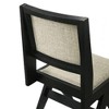 Royal Hampton Side Dining Chair Set of 2, Inverted Angled Legs, Black Wood, Gray Fabric - 4 of 4