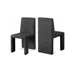 Meridian Furniture,Benson Linen Textured Fabric Dining Chair, Set of 2 - 1 of 4